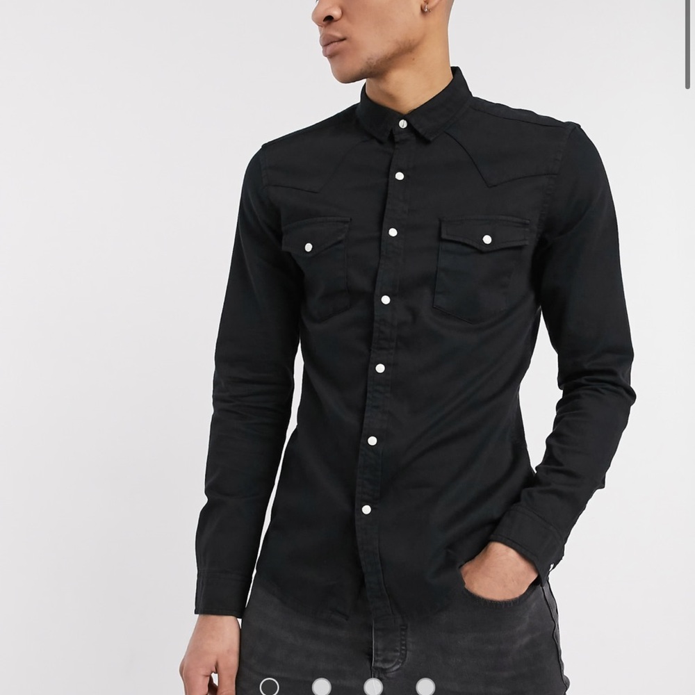 ASOS DESIGN Western Skinny fit button down shirt